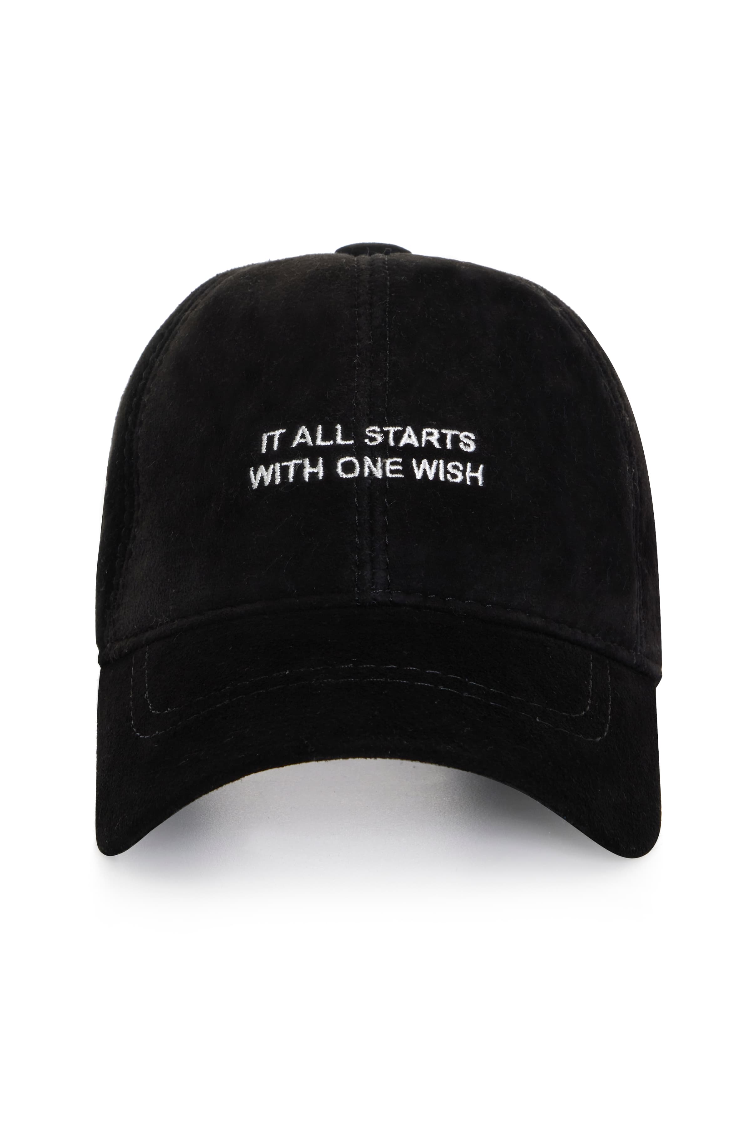 Bassigue All Starts With One Wish Süet Deri Şapka